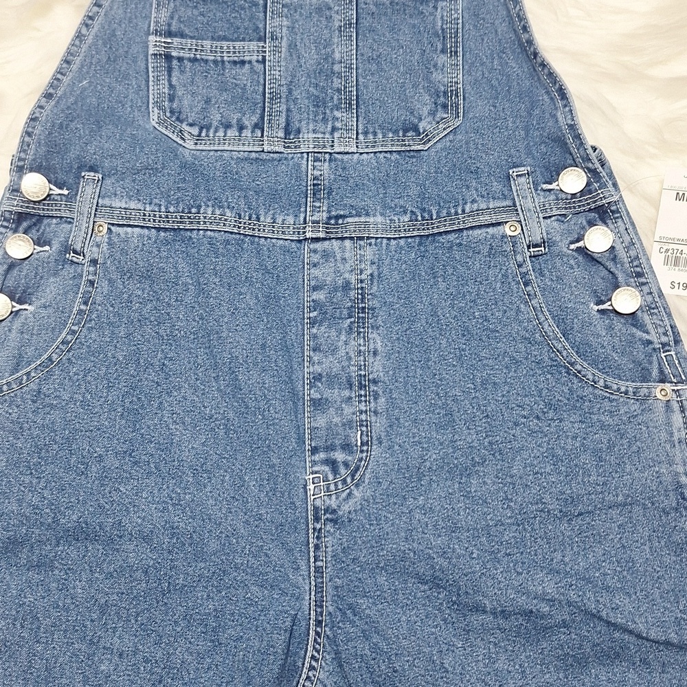 NWT Arizona Jean Co, Med Blue Jeans Overalls ( JUNIOR) - Picture 4 of 10